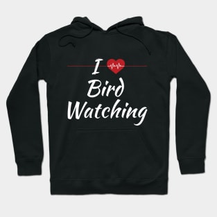 I Love Bird Watching Cute Red Heart Hoodie